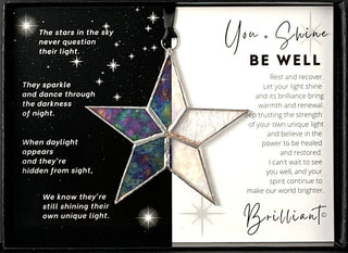 You + Shine: Be Well Handmade Stained Glass Star Ornament