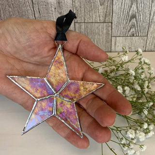You + Shine: Be Well Handmade Stained Glass Star Ornament