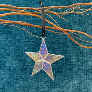 You + Shine: Warrior Handmade Stained Glass Star Ornament