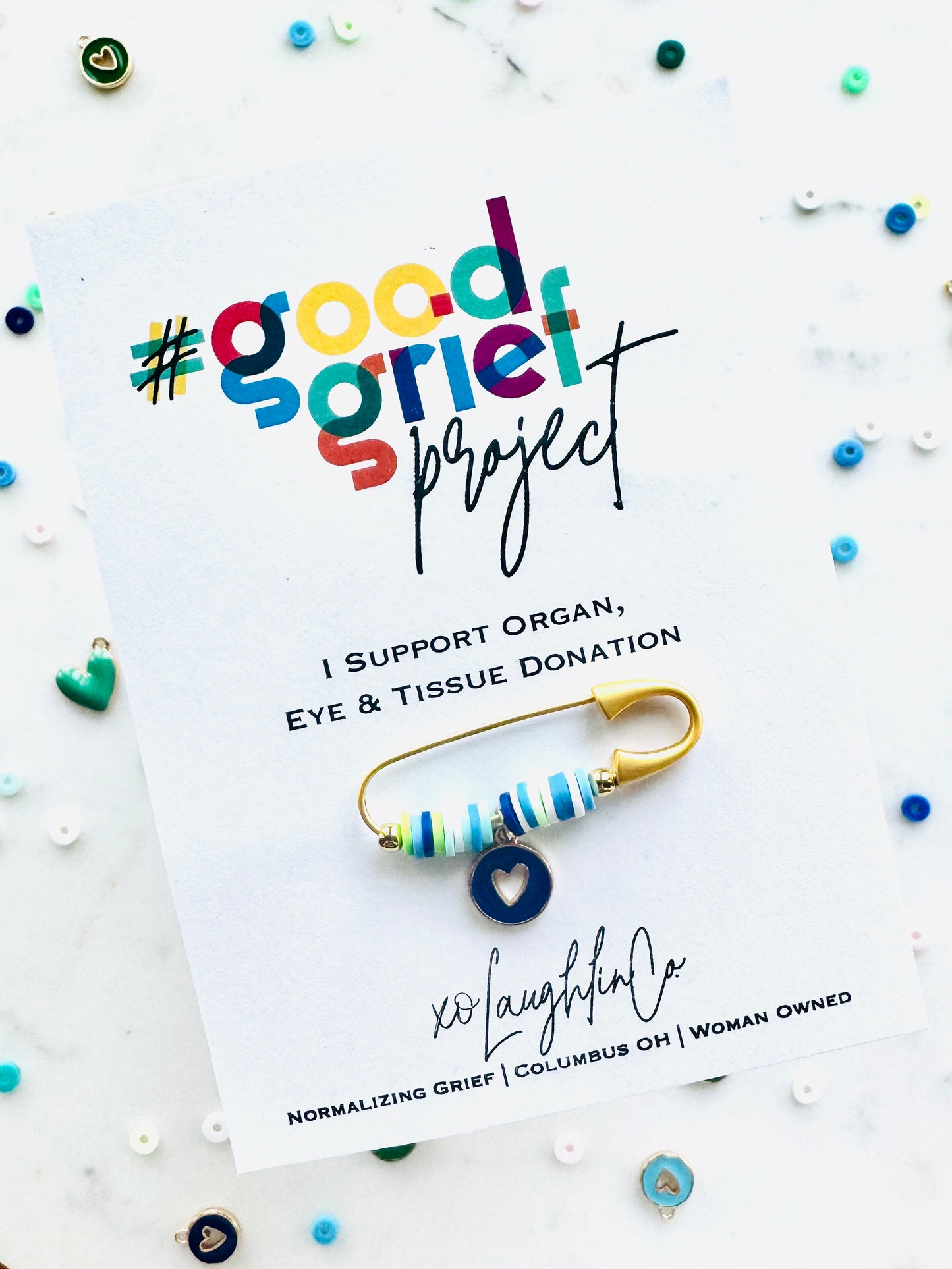 I Support Organ, Eye & Tissue Donation | #goodgriefproject Accessory Pin