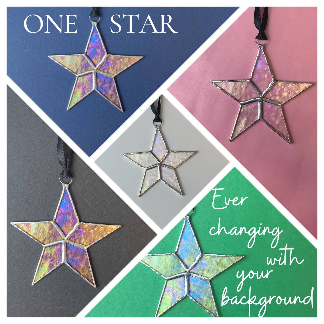 You + Shine: Be Well Handmade Stained Glass Star Ornament