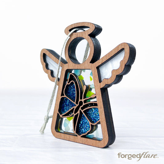 Morpho Blue Butterfly Ornament