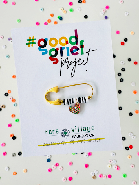 Custom Pin - Rare Village Foundation - Glitter Heart