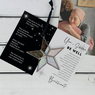 You + Shine: Be Well Handmade Stained Glass Star Ornament
